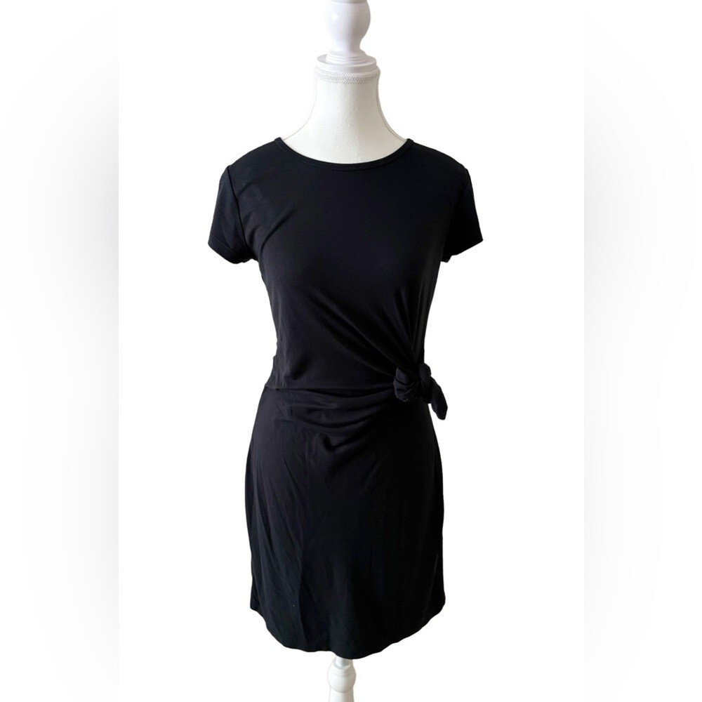 Wilfred Black Tie-Waist Dress | Aritzia | Soft Stretch | Size Small